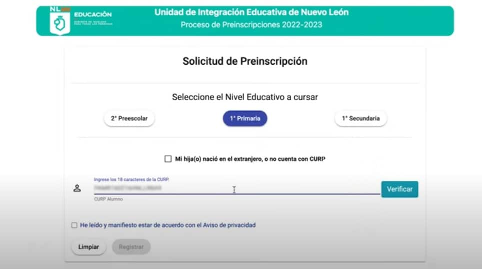 Preinscripciones de Educación Básica | Nuevo León 2022-2023